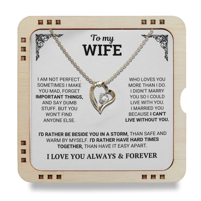 "To My Wife" Forever & Always Heart Necklace