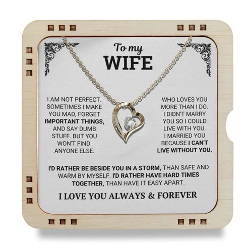 "To My Wife" Forever & Always Heart Necklace