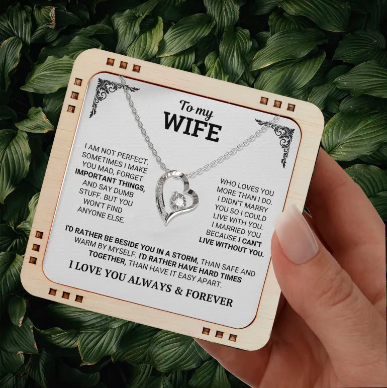 "To My Wife" Forever & Always Heart Necklace