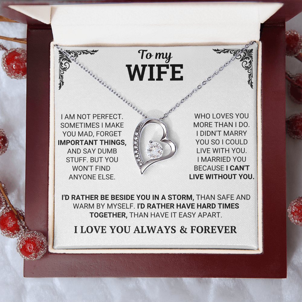 "To My Wife" Forever & Always Heart Necklace