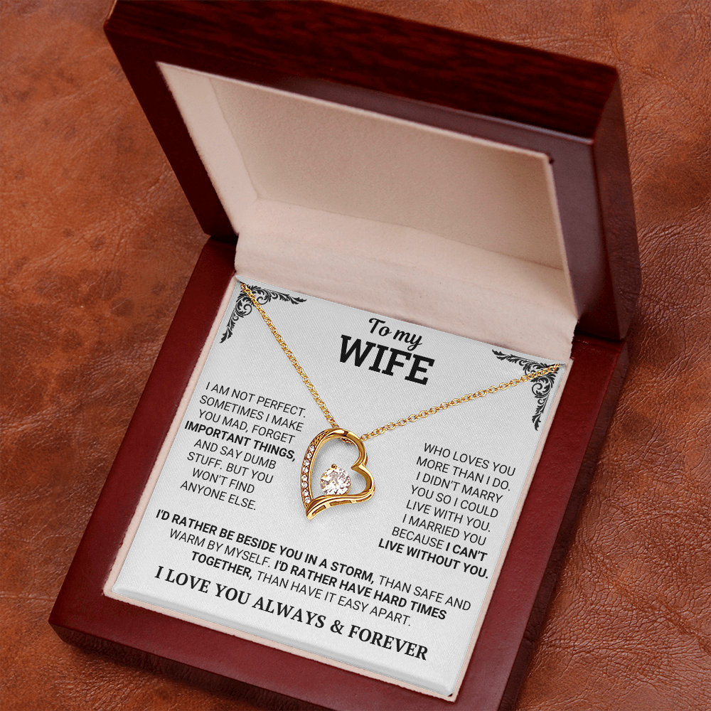 "To My Wife" Forever & Always Heart Necklace