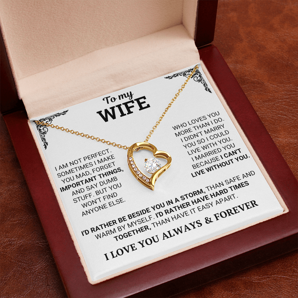 "To My Wife" Forever & Always Heart Necklace