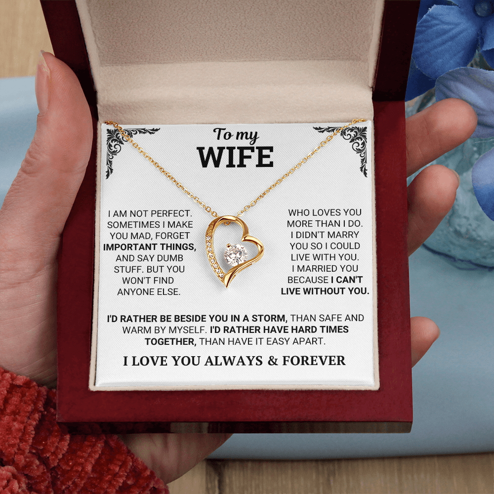 "To My Wife" Forever & Always Heart Necklace
