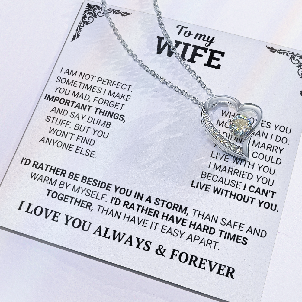 "To My Wife" Forever & Always Heart Necklace