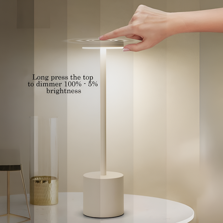 Aura Touch LED Table Lamp – Minimal Rechargeable, Dimmable & Cordless LED Light