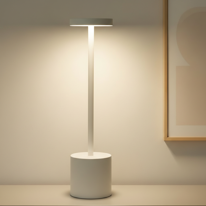 Aura Touch LED Table Lamp – Minimal Rechargeable, Dimmable & Cordless LED Light